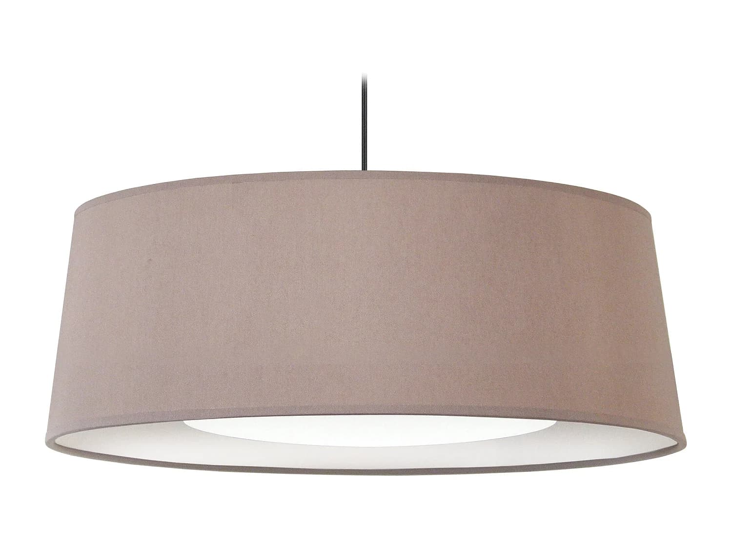 Suspension cylindre coton taupe,blanc 85 cm.