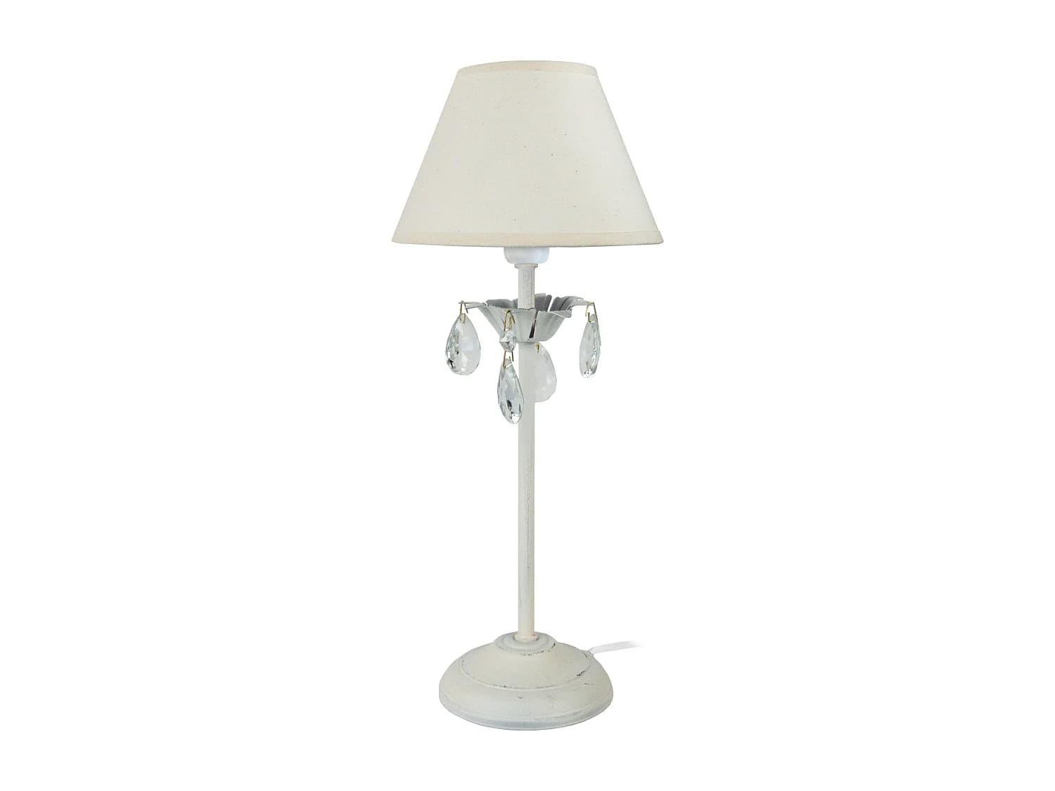 Lampe de Chevet TOSEL ,métal,Blanc ,H47xD18xP18 cm