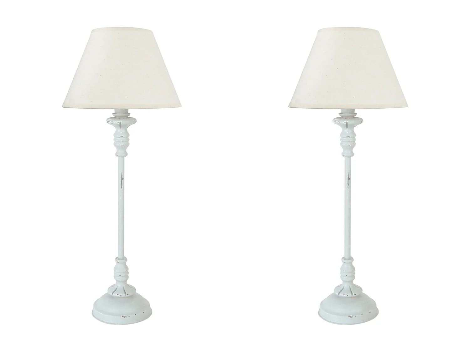 Lampe de Chevet TOSEL ,métal,Blanc ,H62x D 22xP22cm