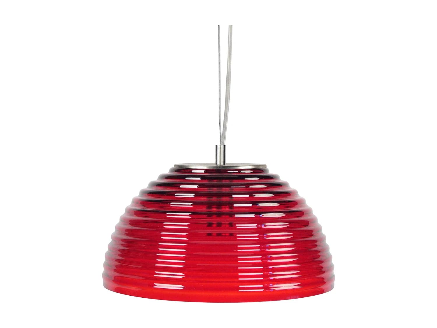 Suspension TOSEL ,verre,Rouge , H77xD36xP36cm