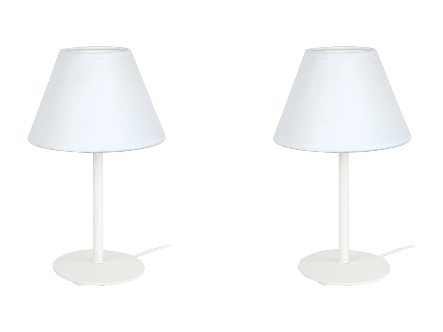 Lampe a Poser TOSEL ,métal,Blanc , H 39xD18xP18cm