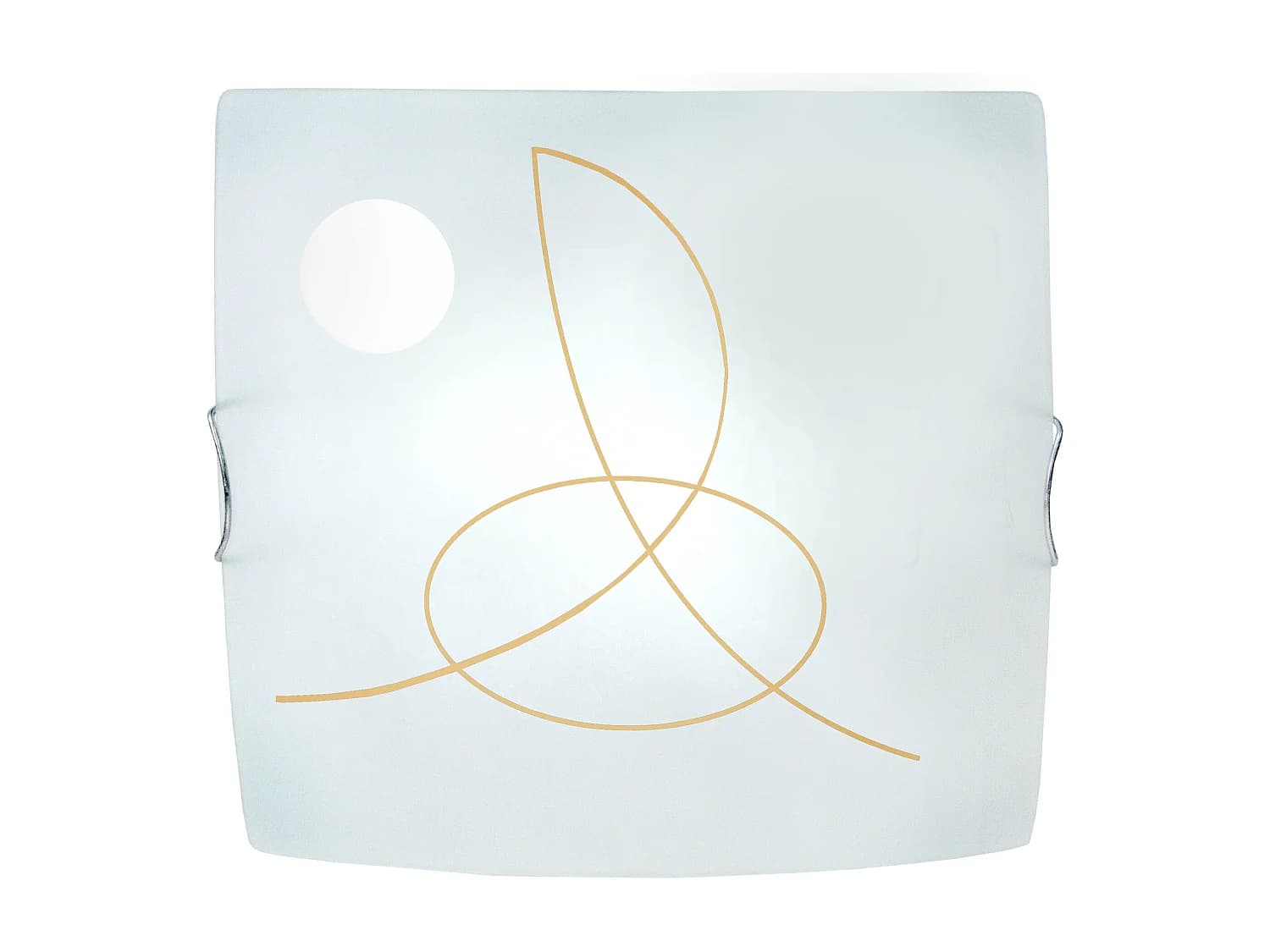 Plafonnier TOSEL ,verre,Jaune ,H10xD30xP30cm