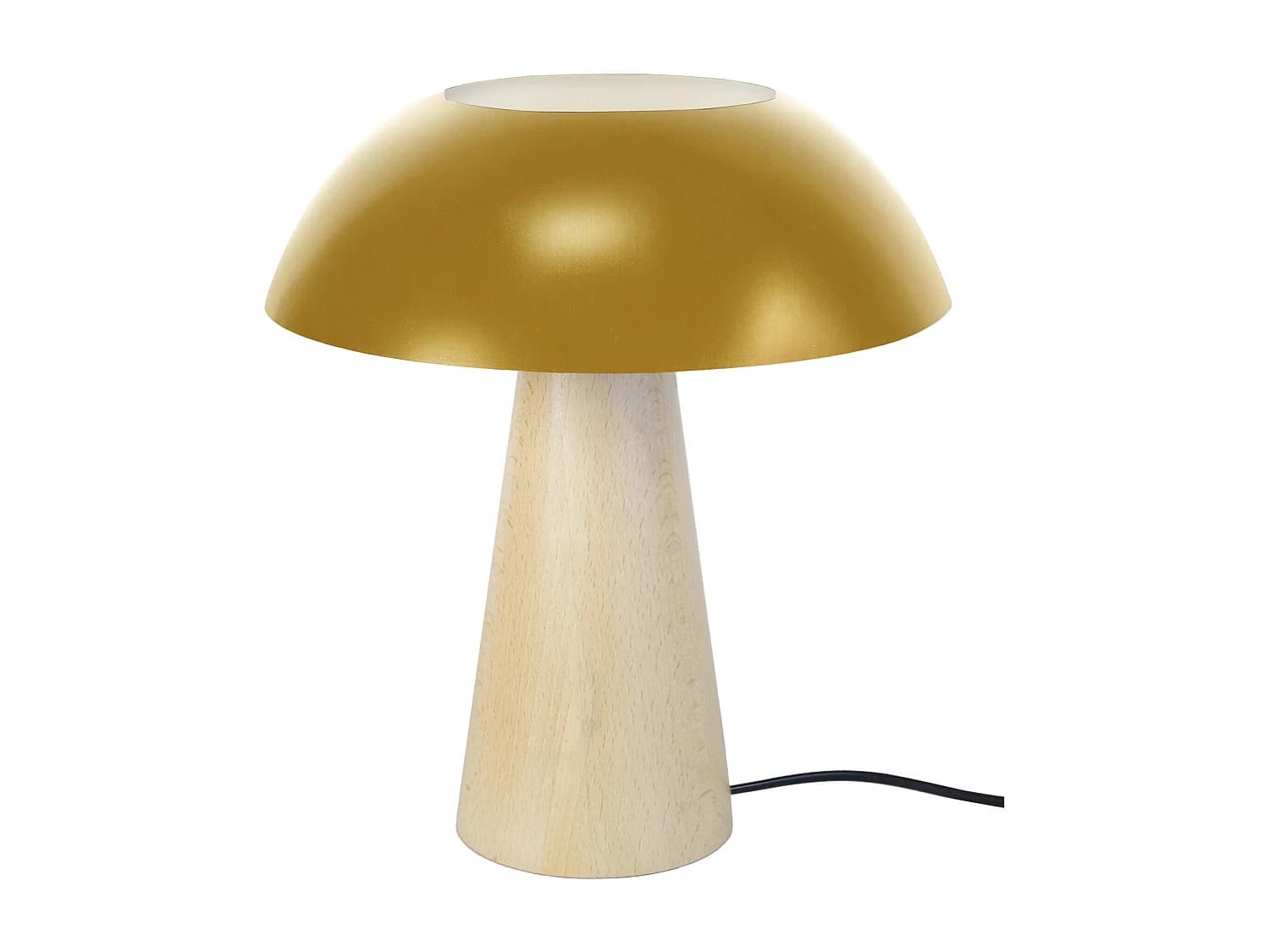 Lampe a Poser TOSEL ,bois,naturel,H35xD30xP30cm