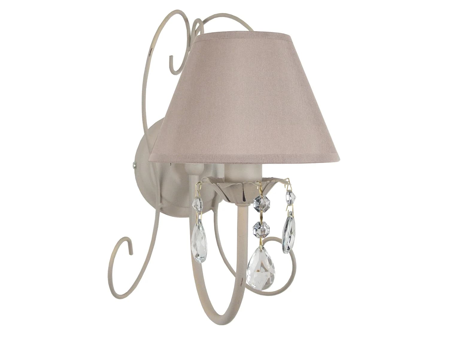 Applique métal, abat-jour taupe 9 cm.