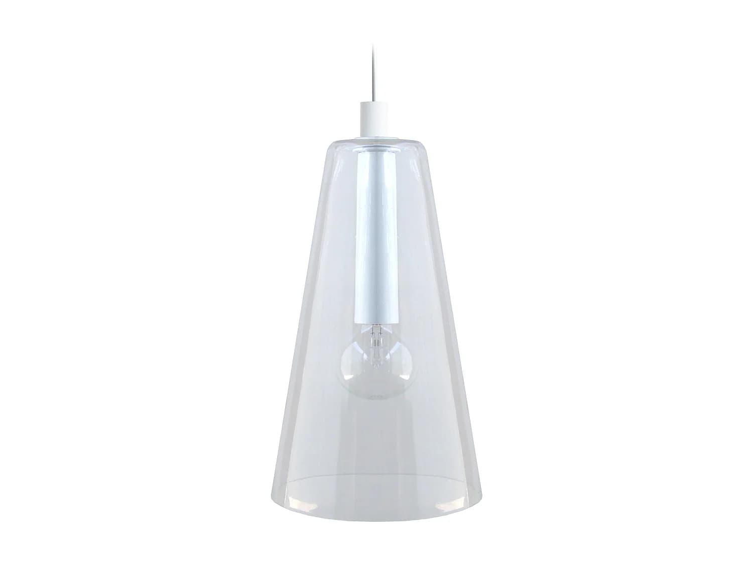 Suspension TOSEL ,verre,Blanc ,H94xD25xP25cm