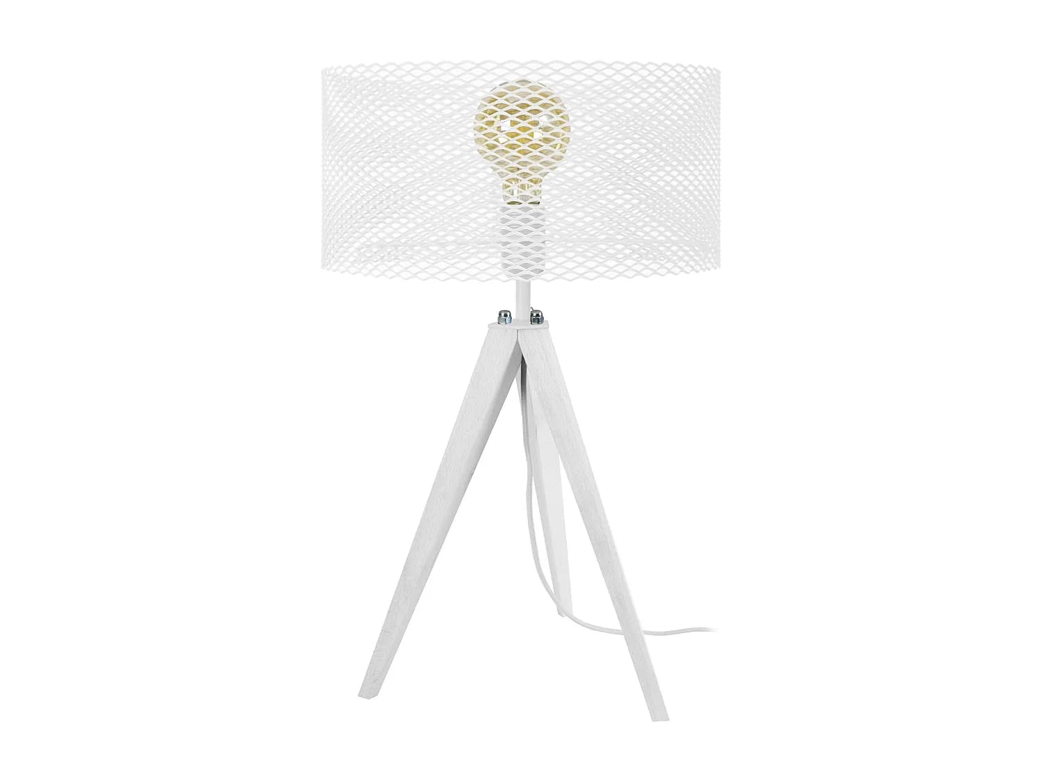 Lampe de Chevet TOSEL ,bois,Blanc ,H54xD30xP30cm