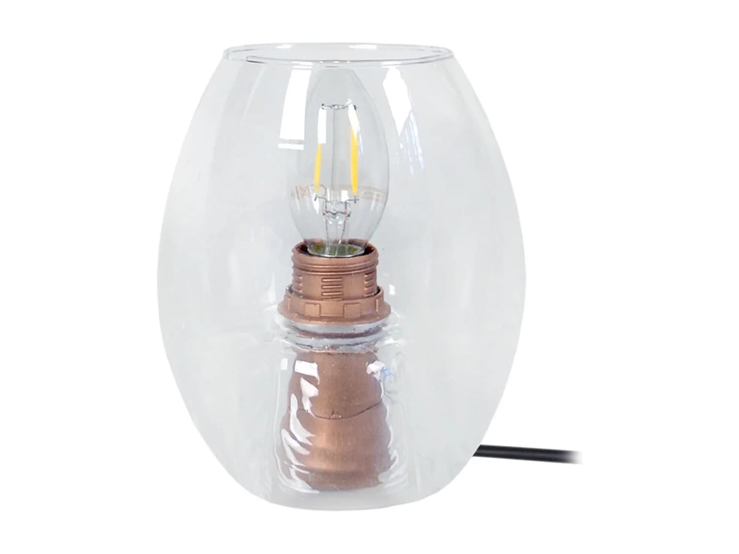 Lampe de Chevet TOSEL ,verre,Transparent,H16x 13,5xP13,5cm