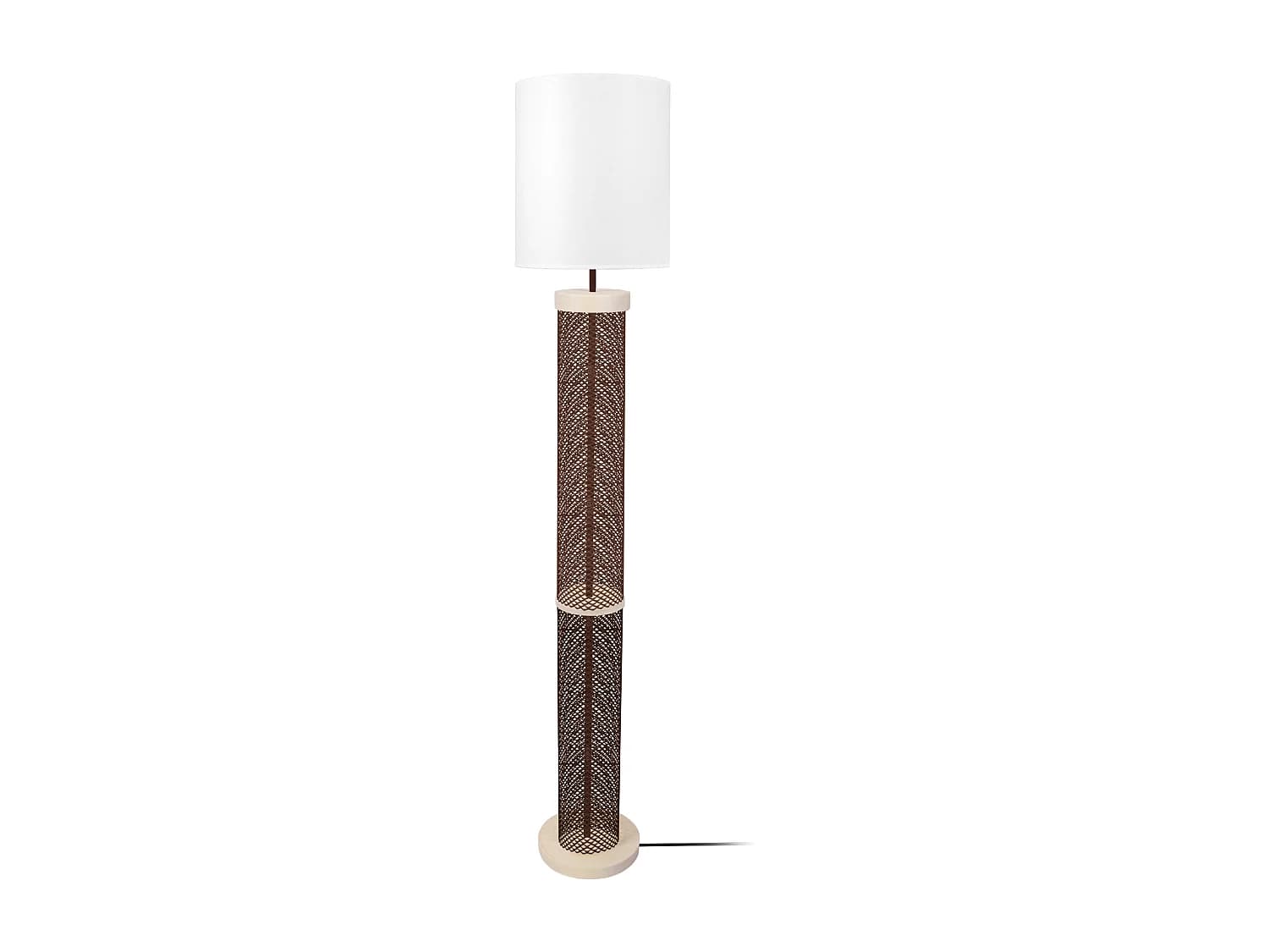 Lampadaire colonne métal marron 160 cm.