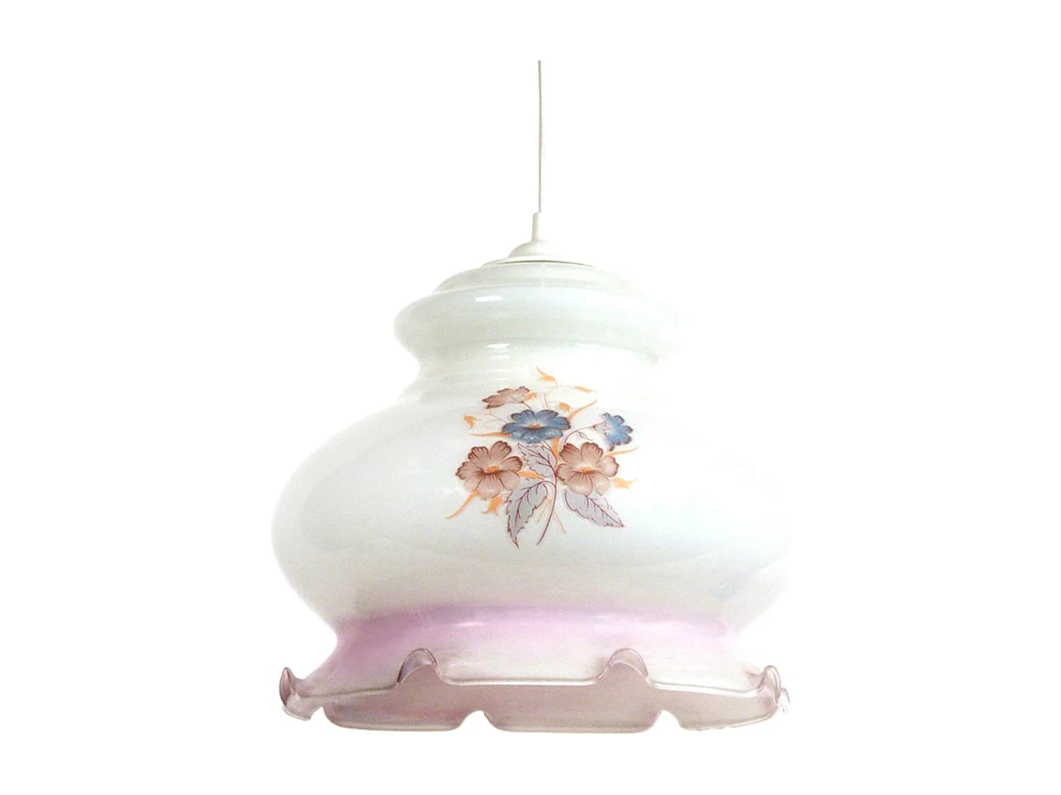 Suspension TOSEL ,verre,Blanc ,H80xD17,5xP 17,5cm