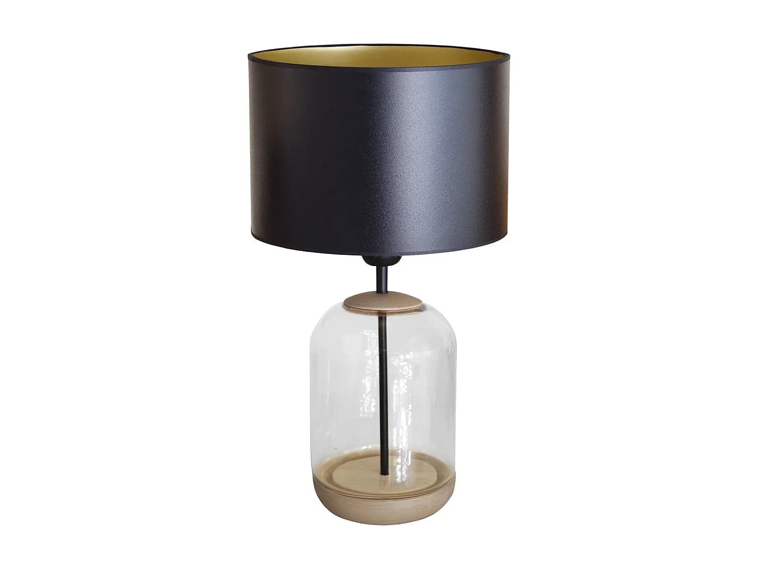 Lampe de Chevet TOSEL ,bois,verre,naturel,H41xD25xP25 cm