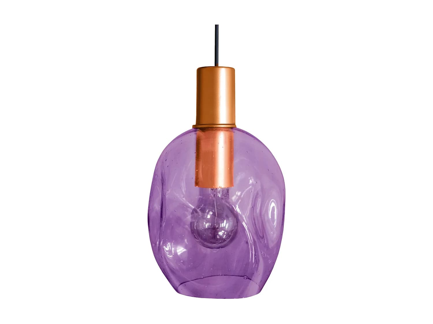 Suspension TOSEL ,métal,Violet ,H100xD 20x P 20cm