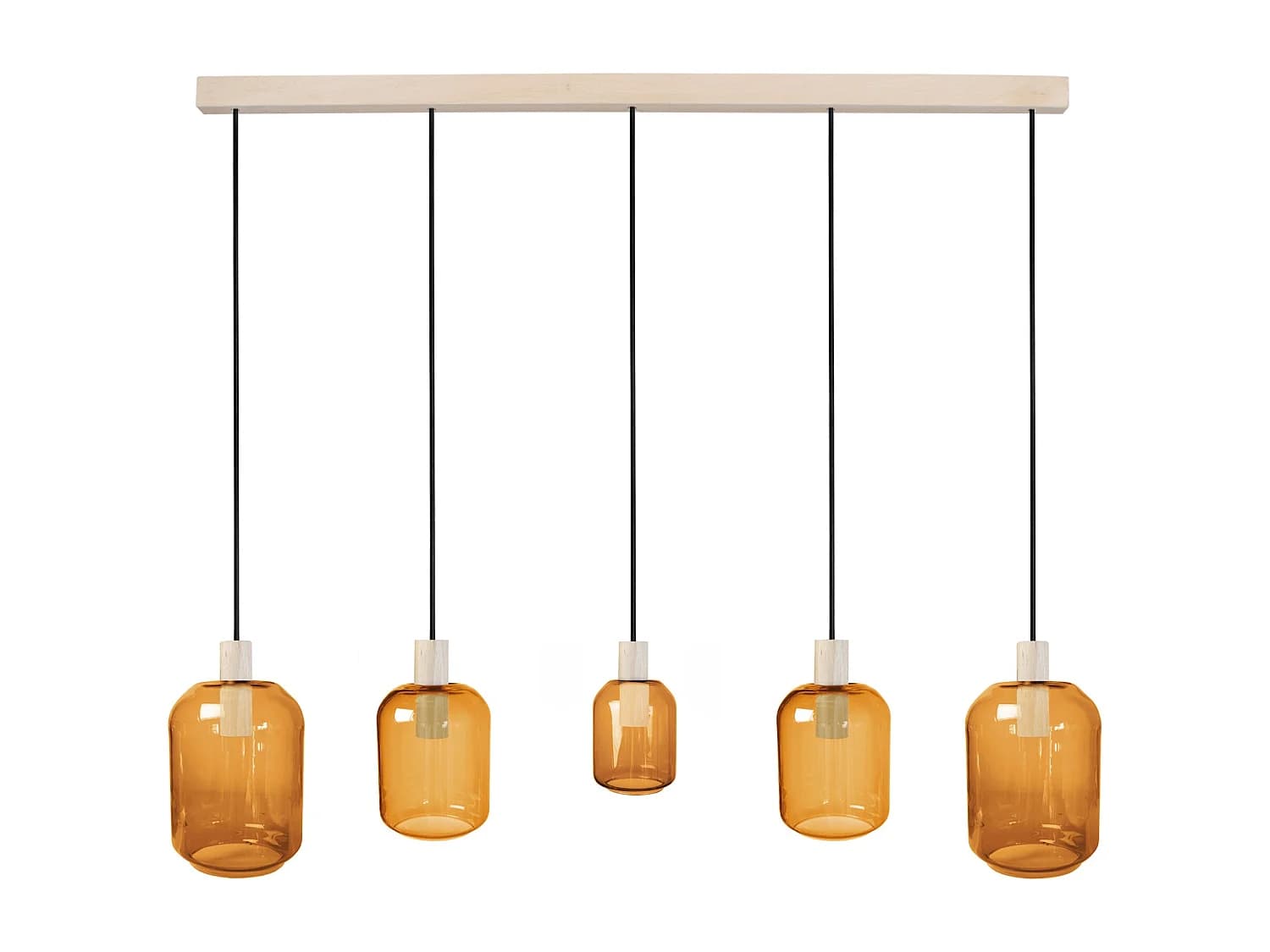 Lustre TOSEL ,bois, Jaune ,H100xD20xP60cm