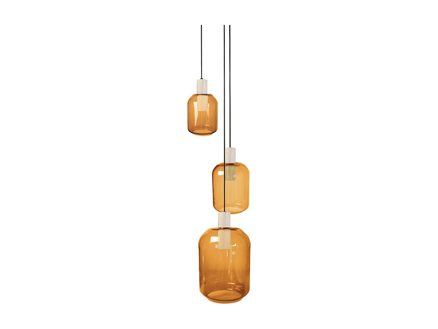 Lustre TOSEL ,bois, Jaune ,H 100x D60xP60 cm