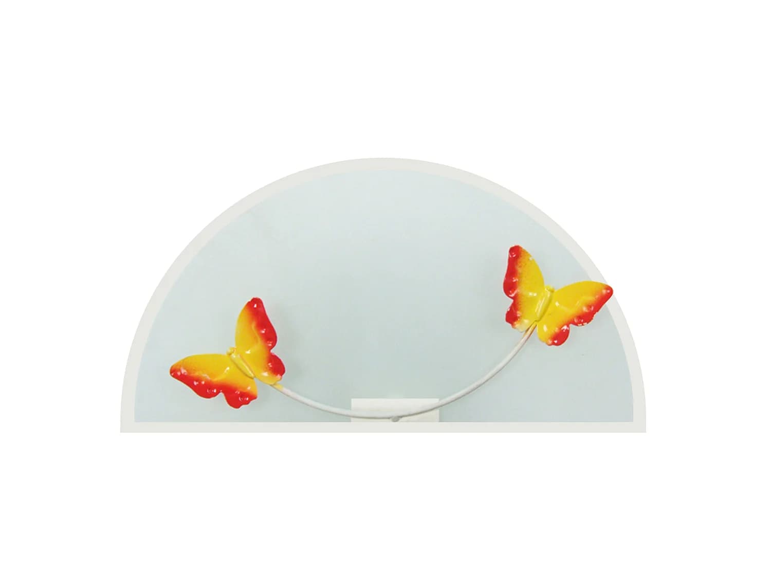 Plafonnier enfant verre plat métal papillon jaune orange 30 cm..