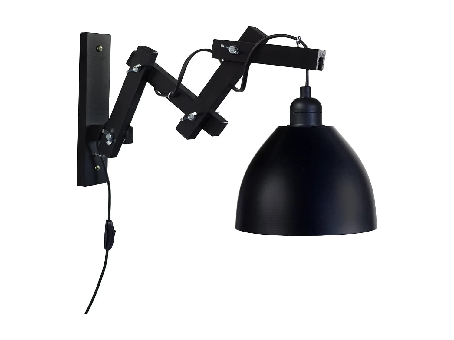 Applique TOSEL ,bois,Noir , H 55xD40xP40cm