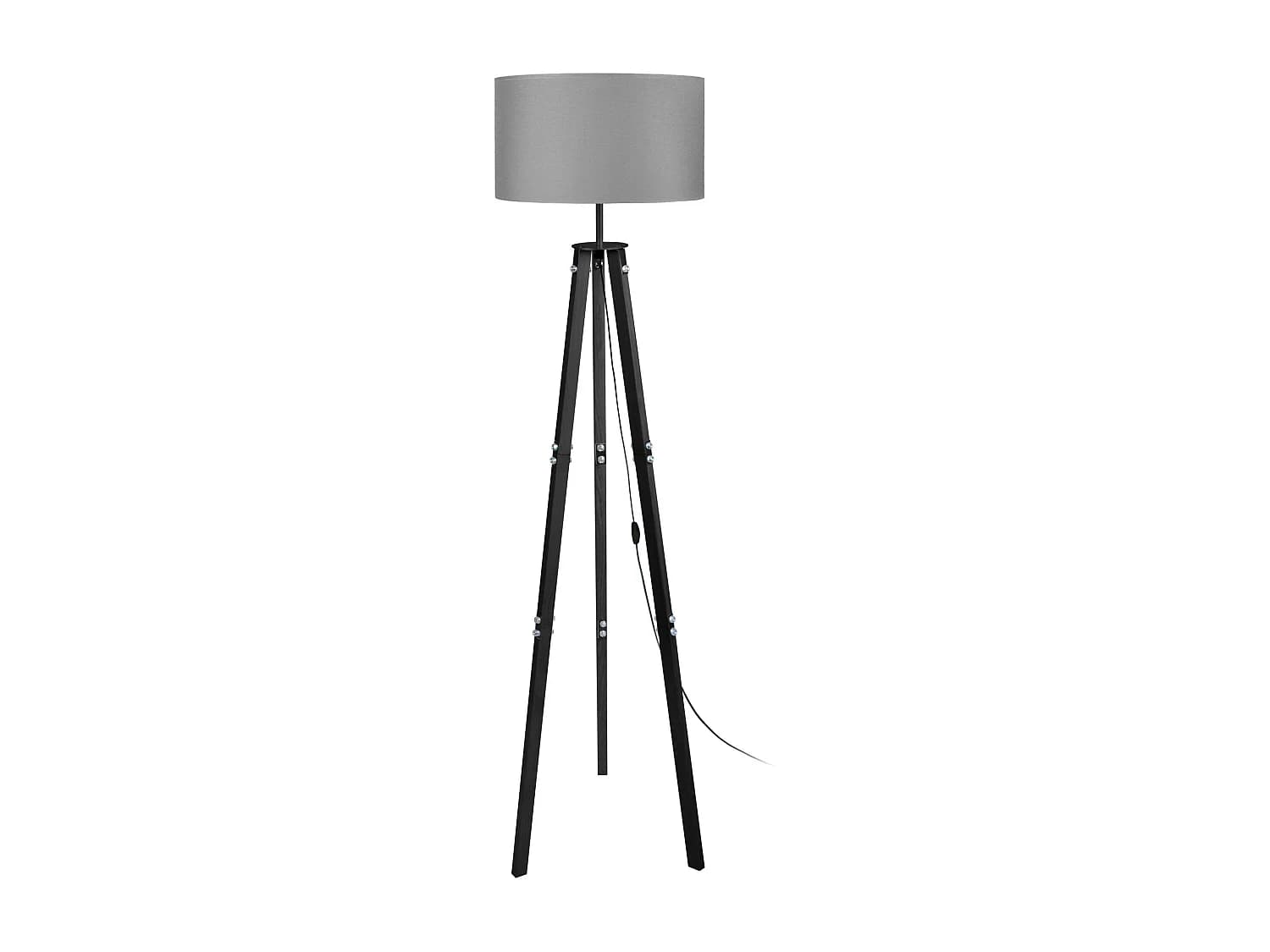RUHR - Lampadaire trépied bois noir et gris