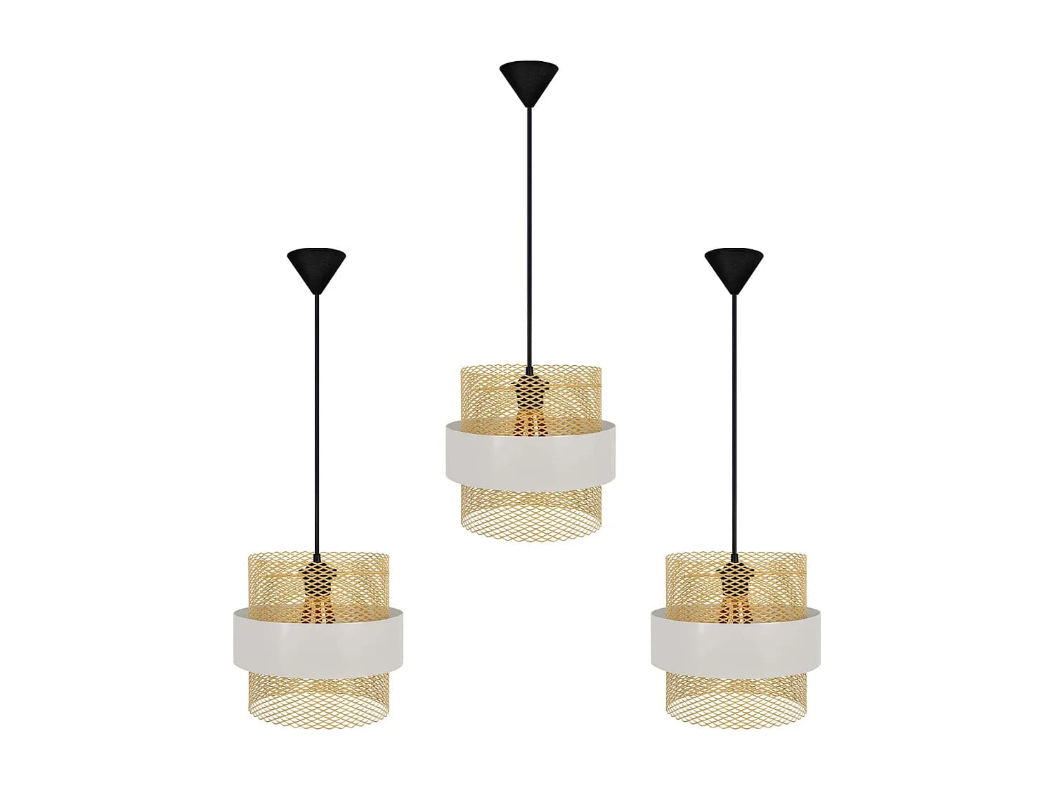 Suspension TOSEL ,métal,Blanc ,H 85xD 27x P 27cm