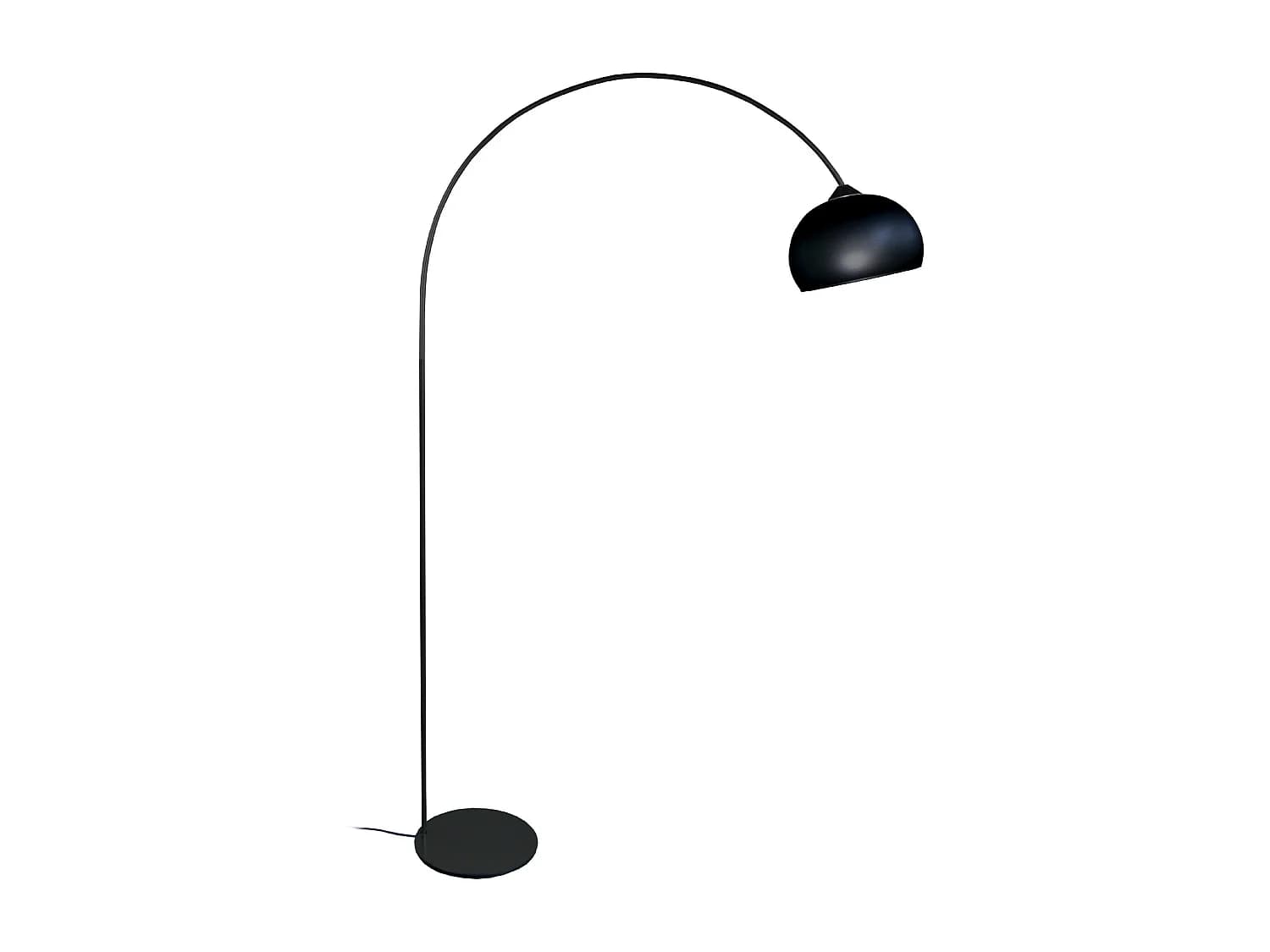 Lampadaire arc métal aluminium noir 189 cm.