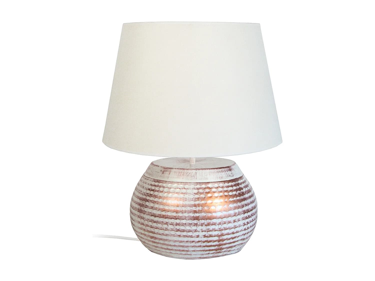 Lampe de Salon TOSEL ,métal,Blanc ,H47xD40xP40cm