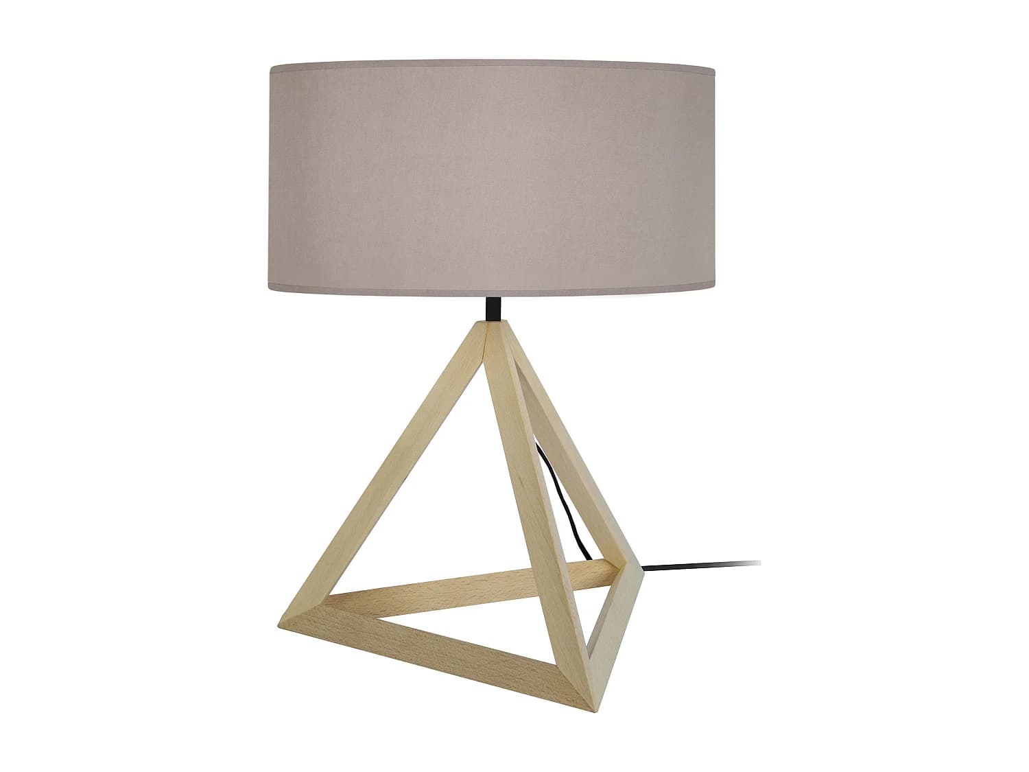 Lampe a Poser TOSEL ,bois,Blanc ,H48xD35xP35cm