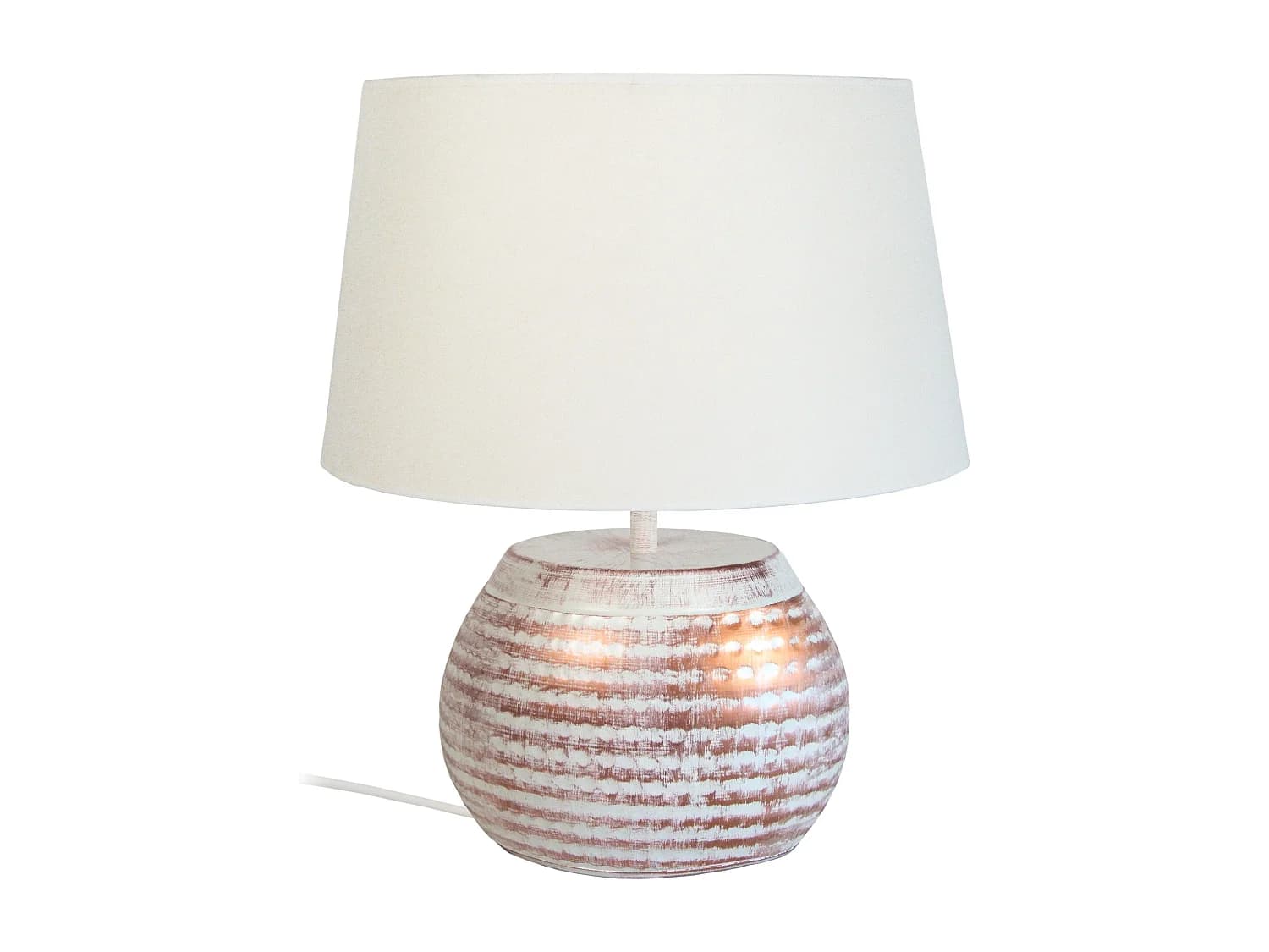 Lampe de Chevet TOSEL ,métal,Blanc ,H37xD30xP30cm