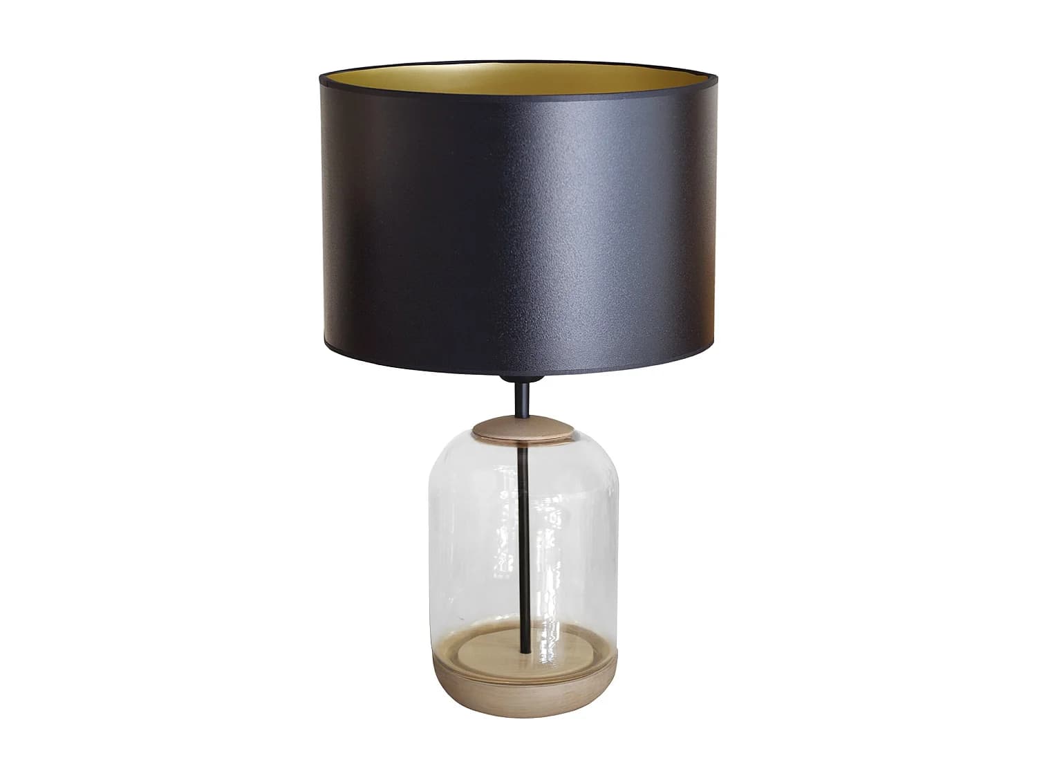 Lampe a Poser TOSEL ,bois,verre,naturel, H50xD30xP30 cm