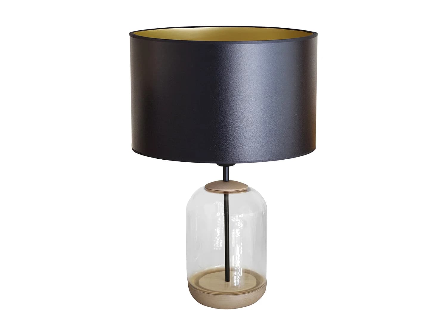 Lampe de Salon TOSEL ,bois,verre,naturel,H 53xD35xP 35cm