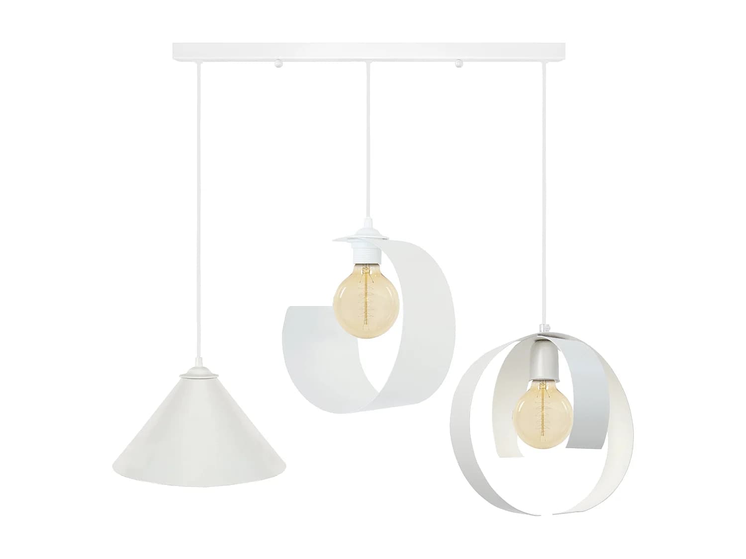 Lustre TOSEL ,métal,Blanc ,H 90xD 25x P 90cm