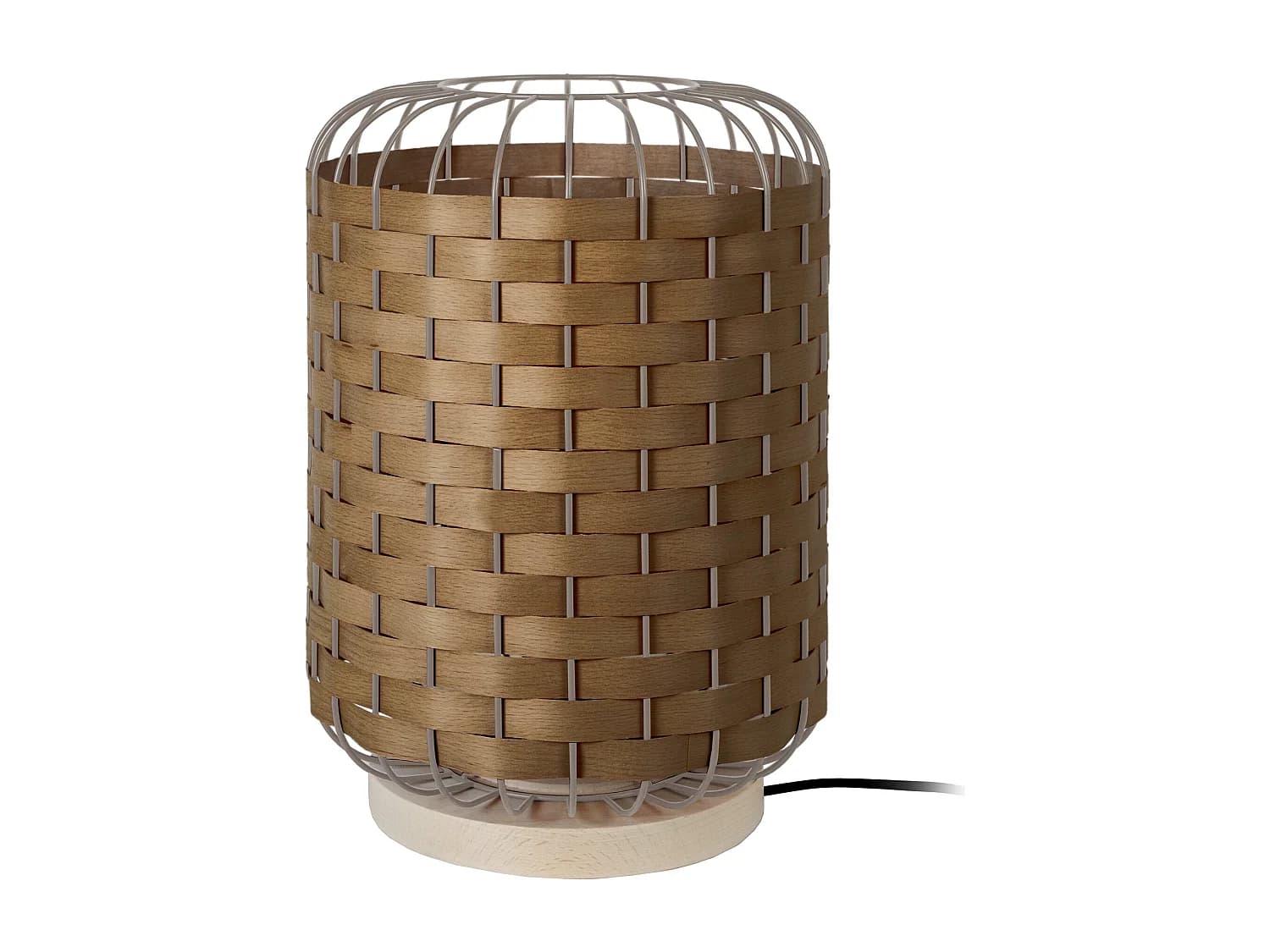 Lampe a Poser TOSEL ,bois,naturel,H40xD26x P26cm