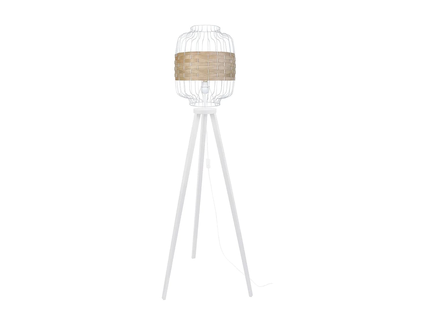 Lampadaire TOSEL ,bois,Blanc ,H 170xD40x P 40cm