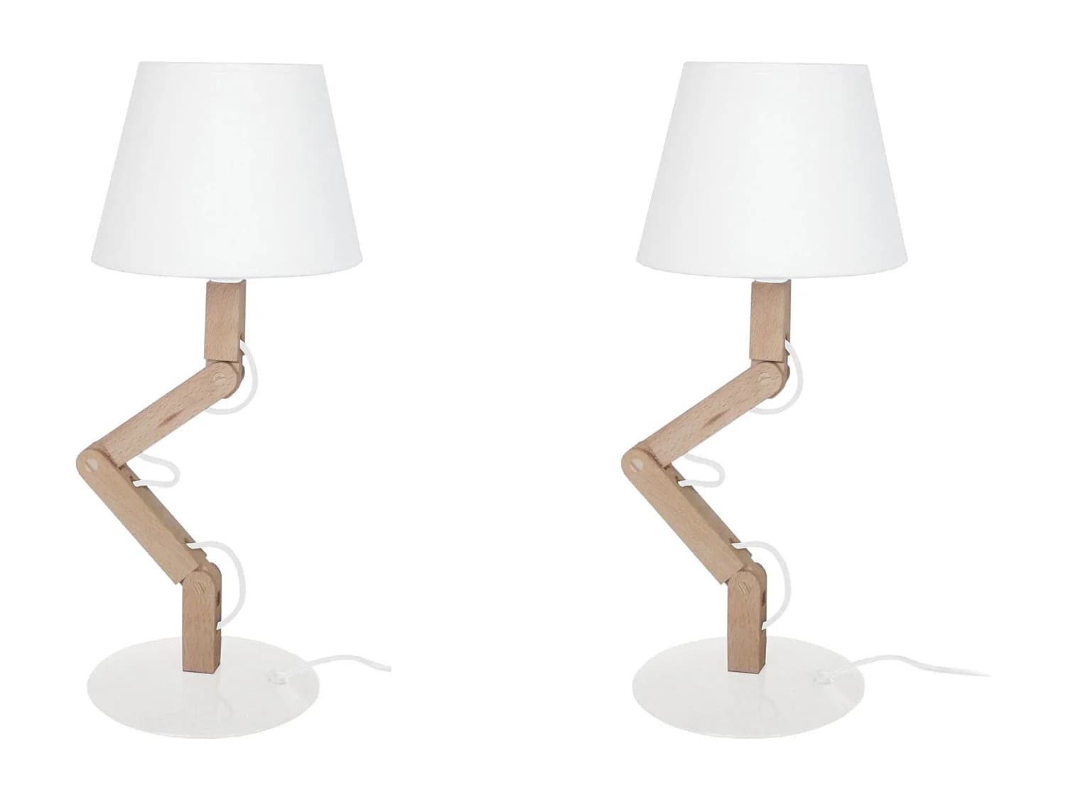 Lampe a Poser TOSEL ,bois,naturel,H 44xD45xP16cm