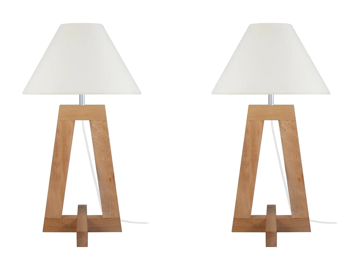 Lampe a Poser TOSEL ,bois,naturel,H56xD30x P30cm