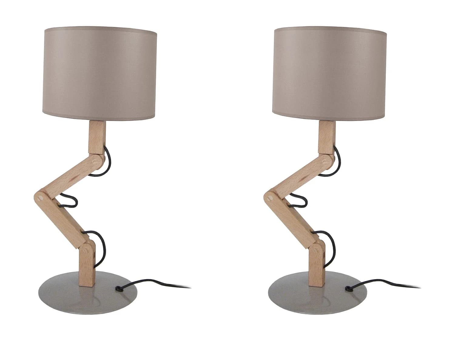 Lampe a Poser TOSEL ,bois,naturel,H45x D 45xP16cm