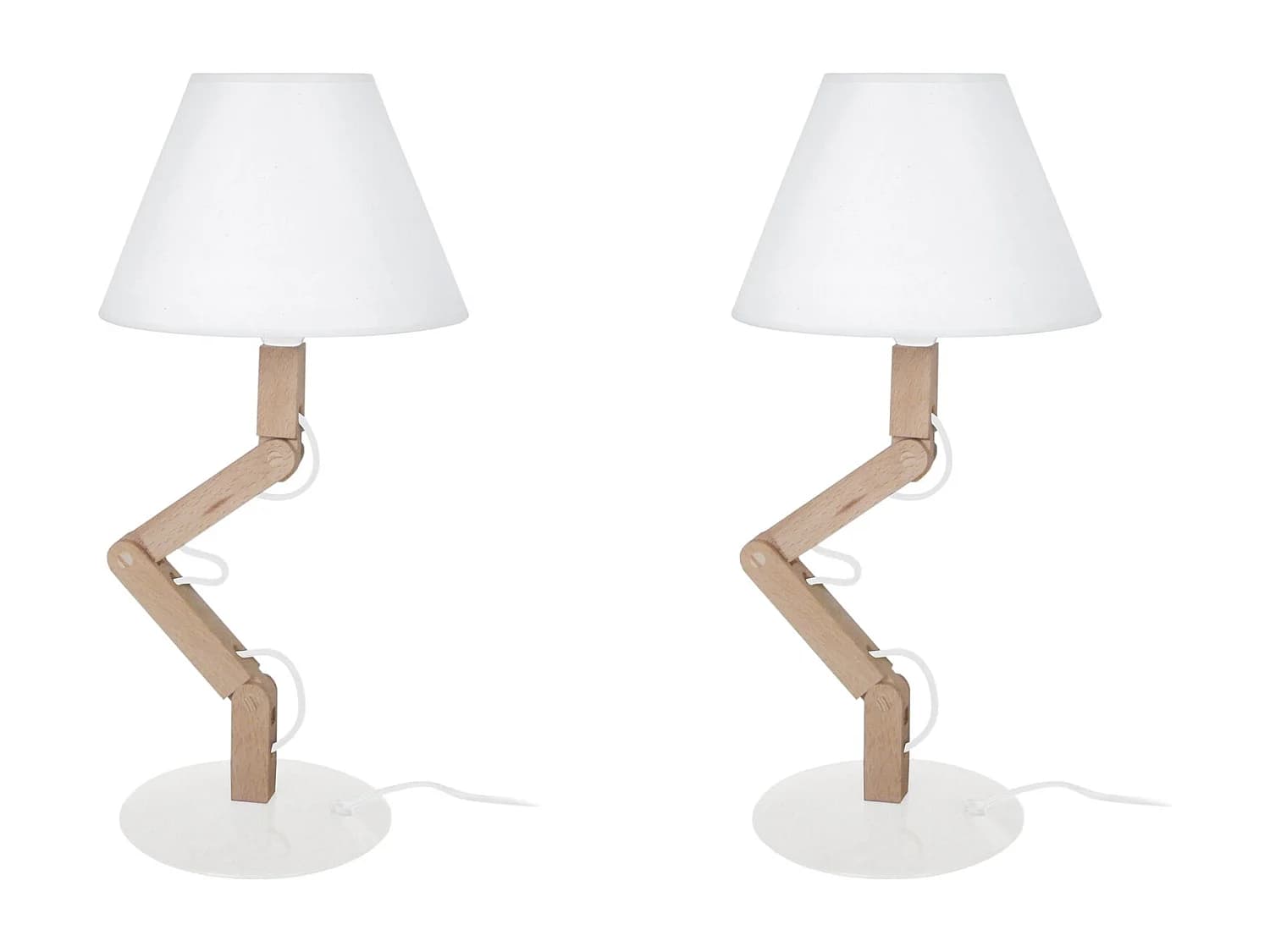 Lampe a Poser TOSEL ,bois,naturel, H45xD45xP16cm