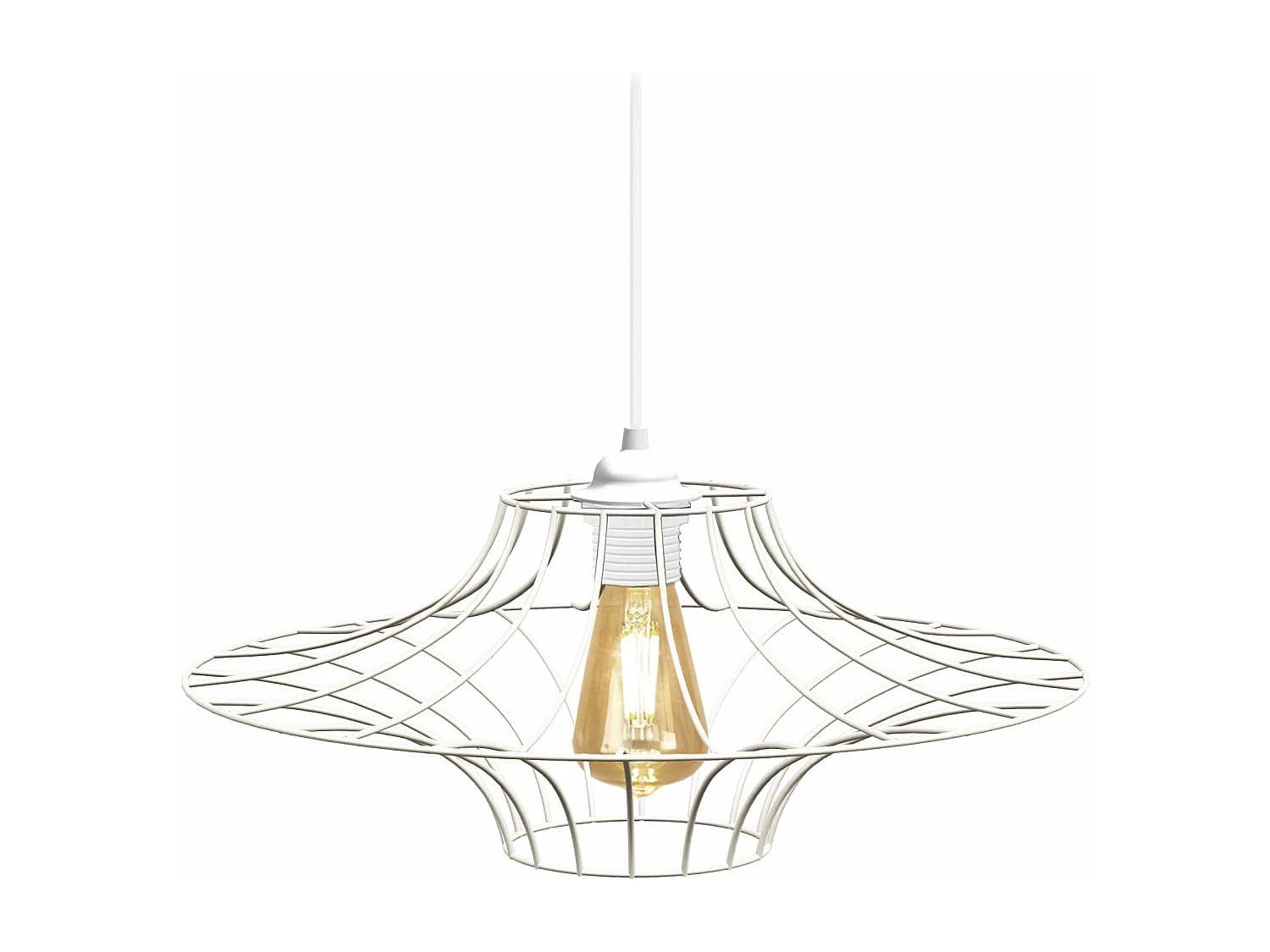 Suspension TOSEL ,métal,Blanc ,H76xD 40xP40cm