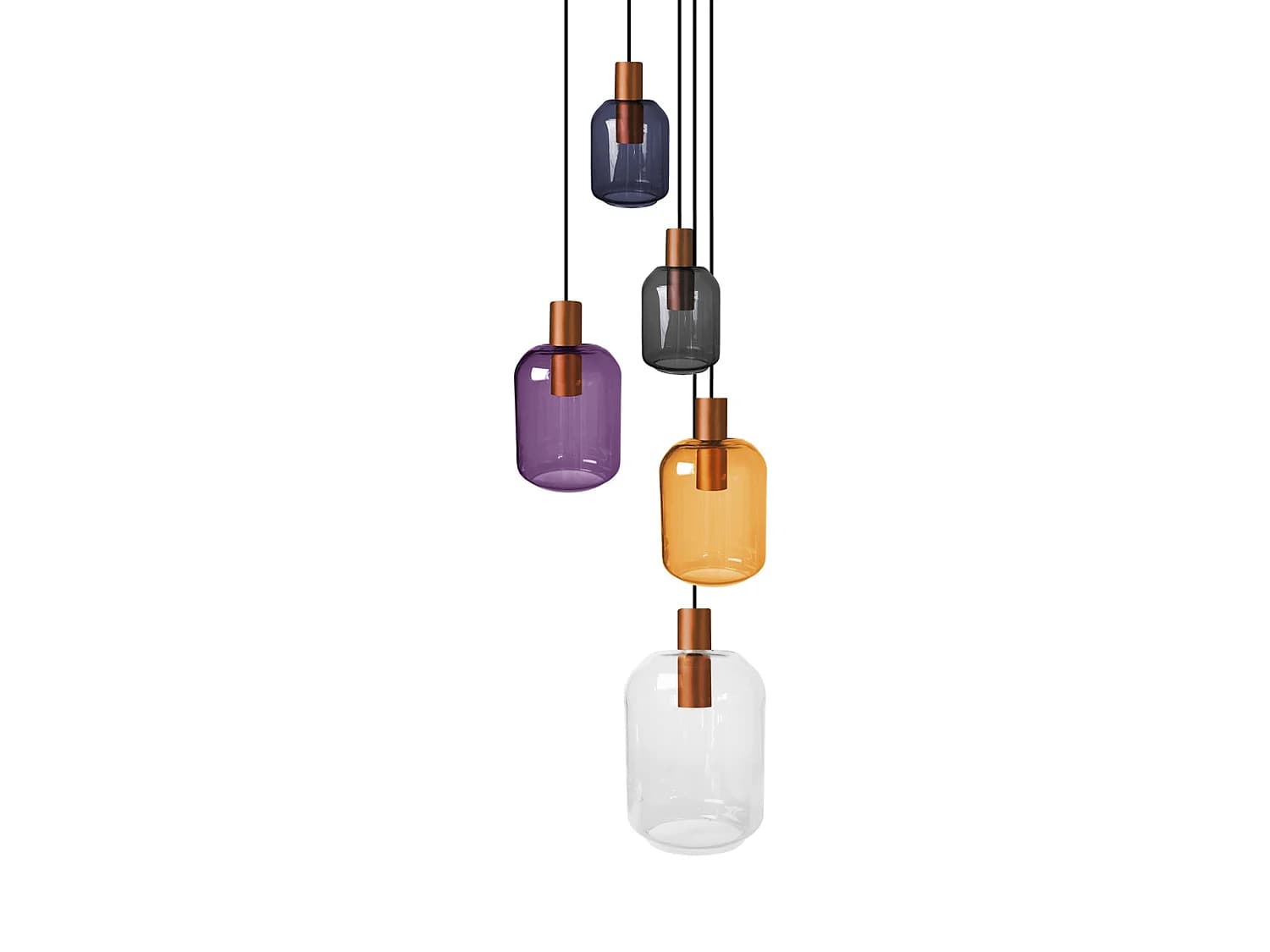 Lustre TOSEL ,métal,Multicolore, H 100xD60xP60cm