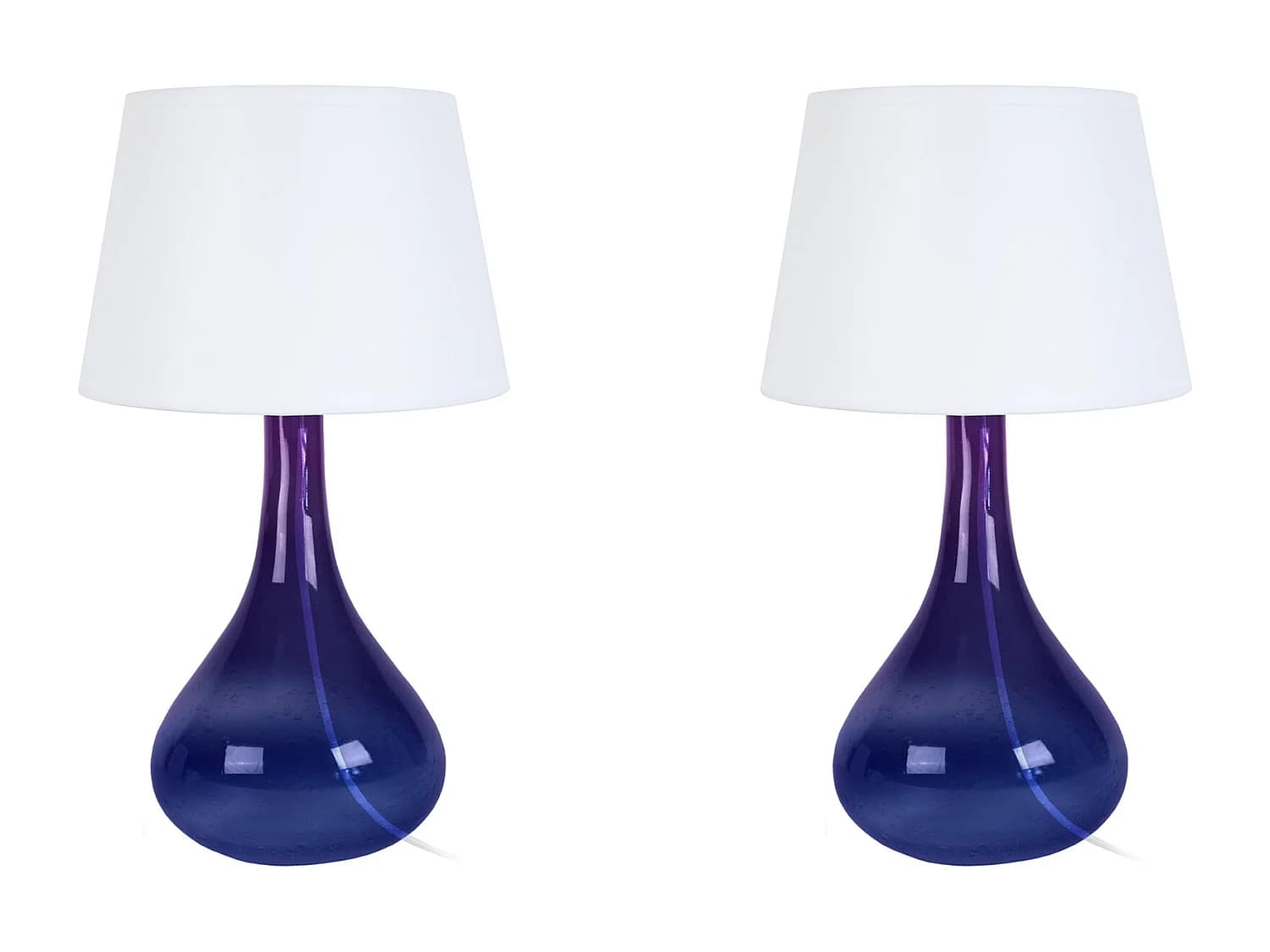 Lampe de Chevet TOSEL ,verre,Violet ,H34x D 20xP20cm