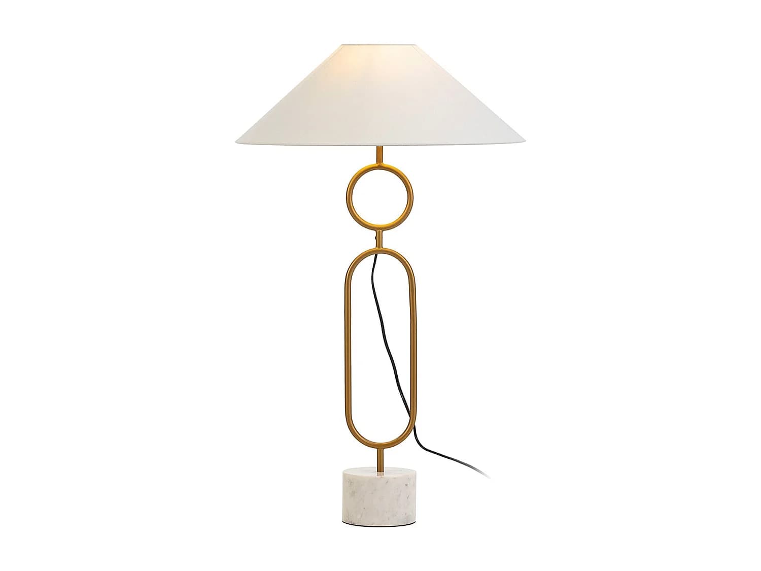 Lampe de Table Marbre/Métal Blanc/Doré
