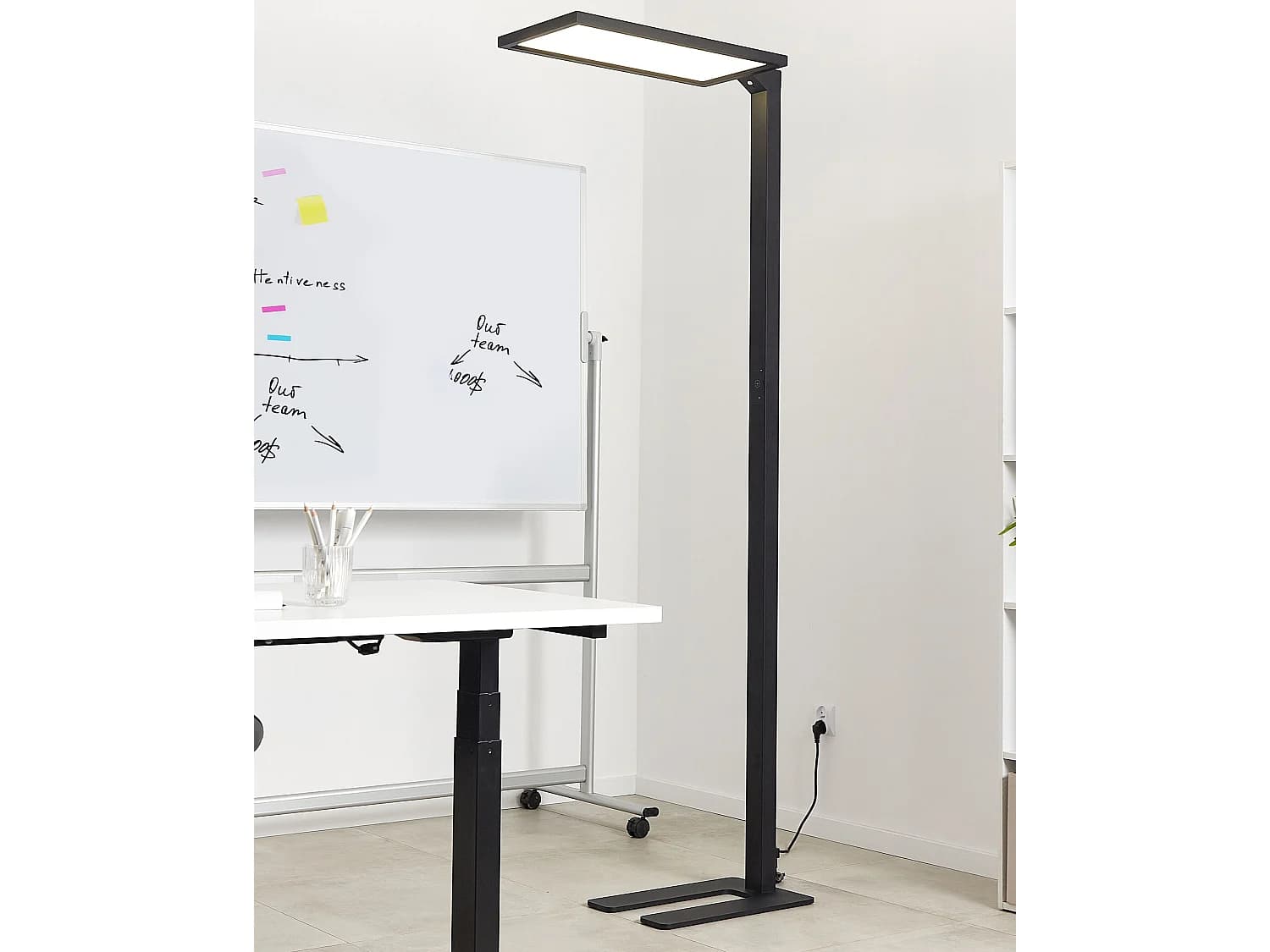Lampadaire LED ORION Avec détecteur de mouvement Métal Noir