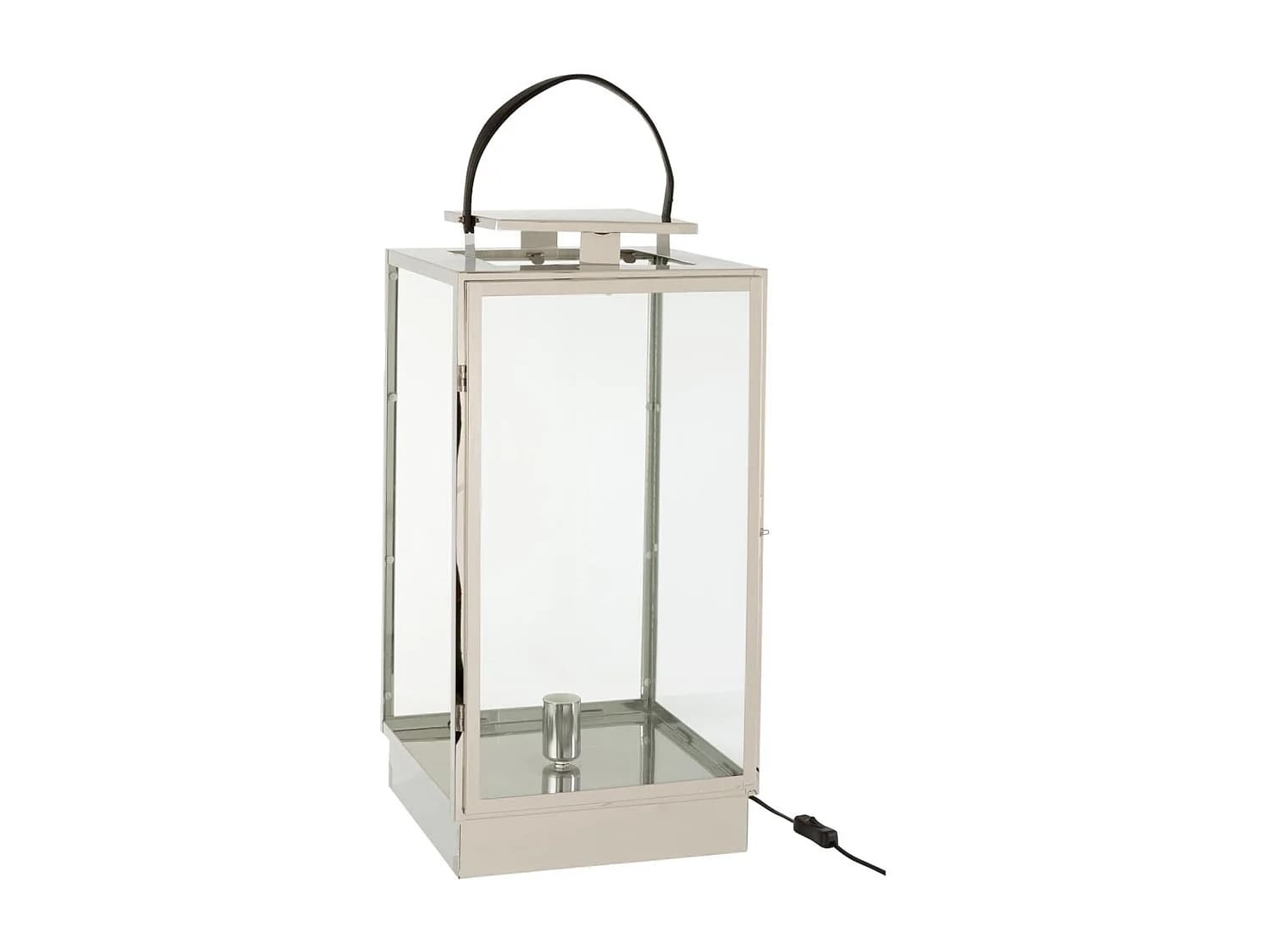 Lanterne en Verre "Rosalinda" 76cm Argent
