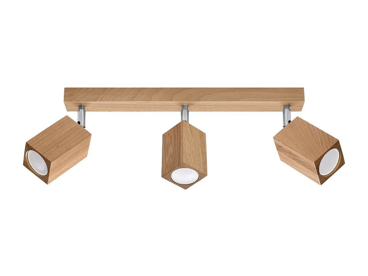 Sollux Lighting Keke Barre de spots de plafond carrée en chêne, bois, 3x GU10