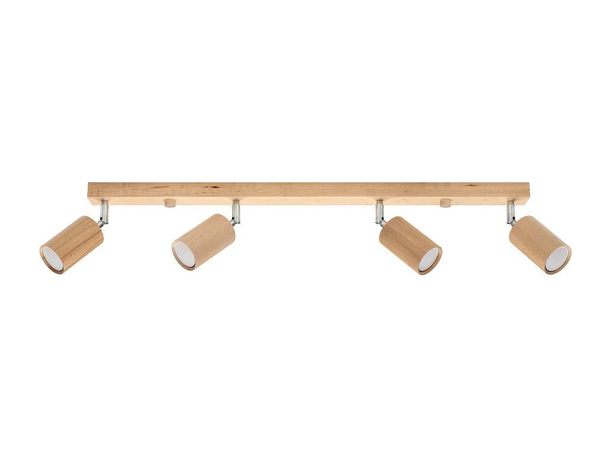 Sollux Lighting Berg Plafonnier 4 Spots Bar, Bois Naturel, 80cm