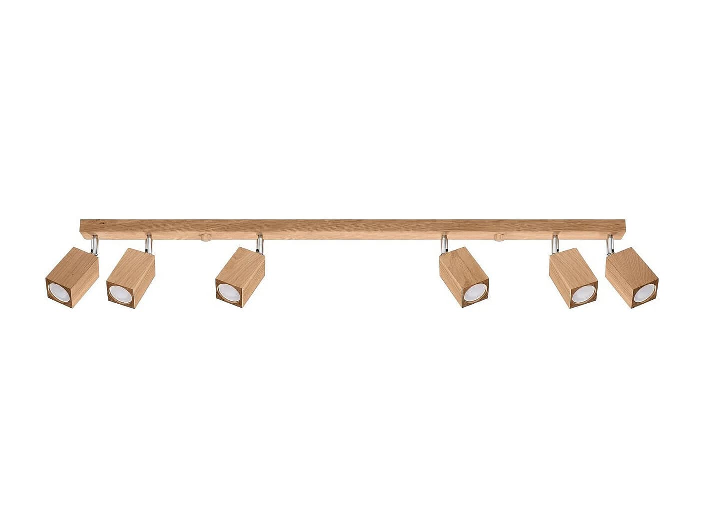 Plafonnier Keke Scandinave En Bois - 6 Sources Lumineuses - L.120 X H.20 Cm - Chêne