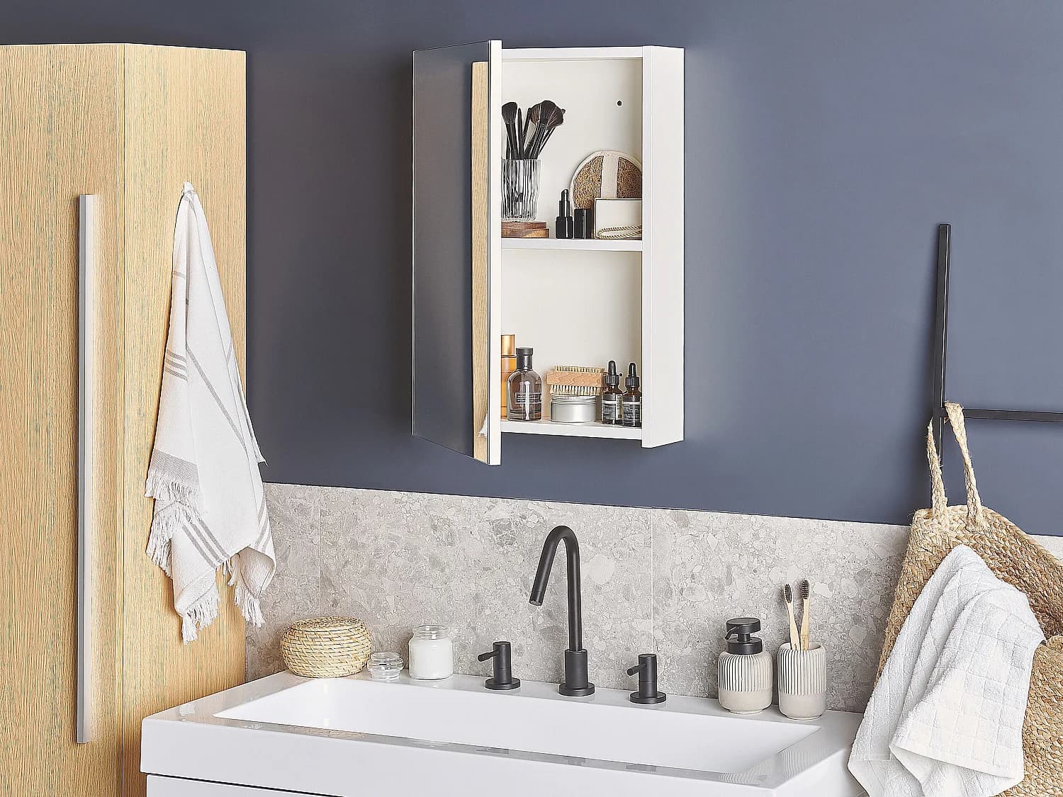 Armoire de toilette murale PRIMAVERA 40 cm 60 cm Blanc