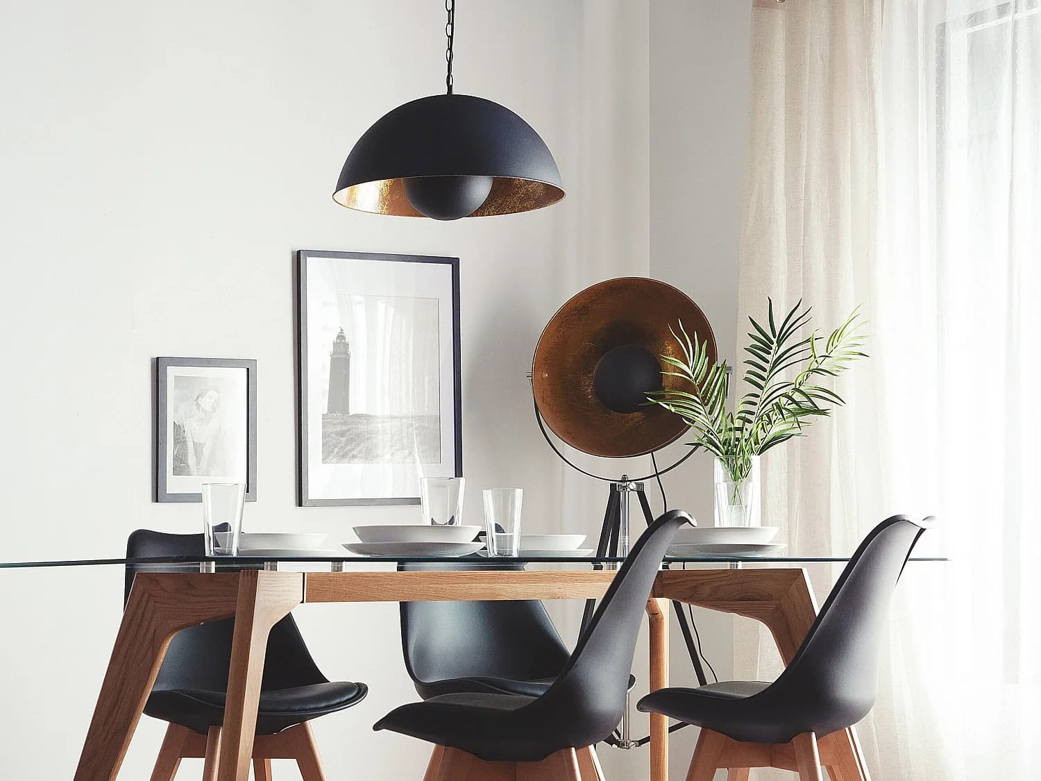 Lampe suspension THAMES Métal Noir