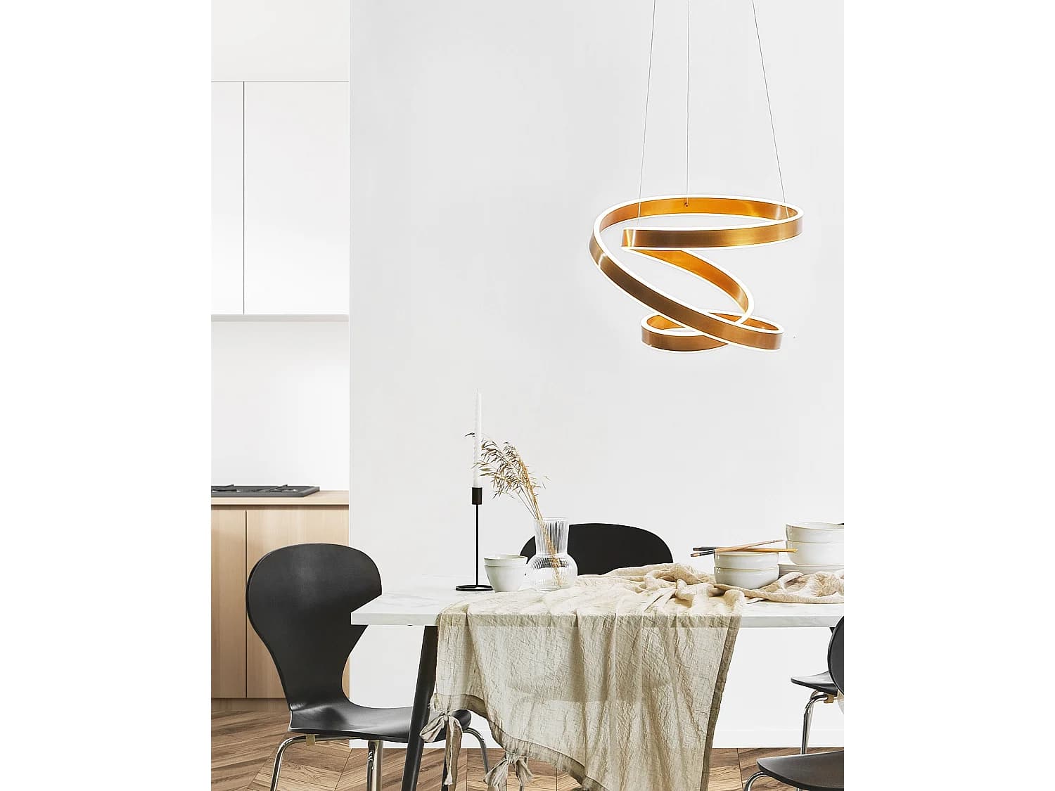 Lampe LED suspendue WANLI Métal Doré