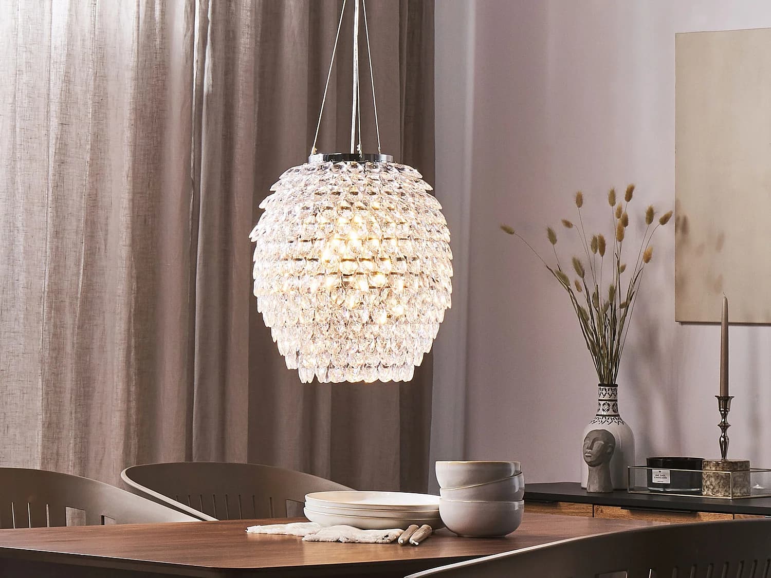 Lampe suspension SAUER Argenté