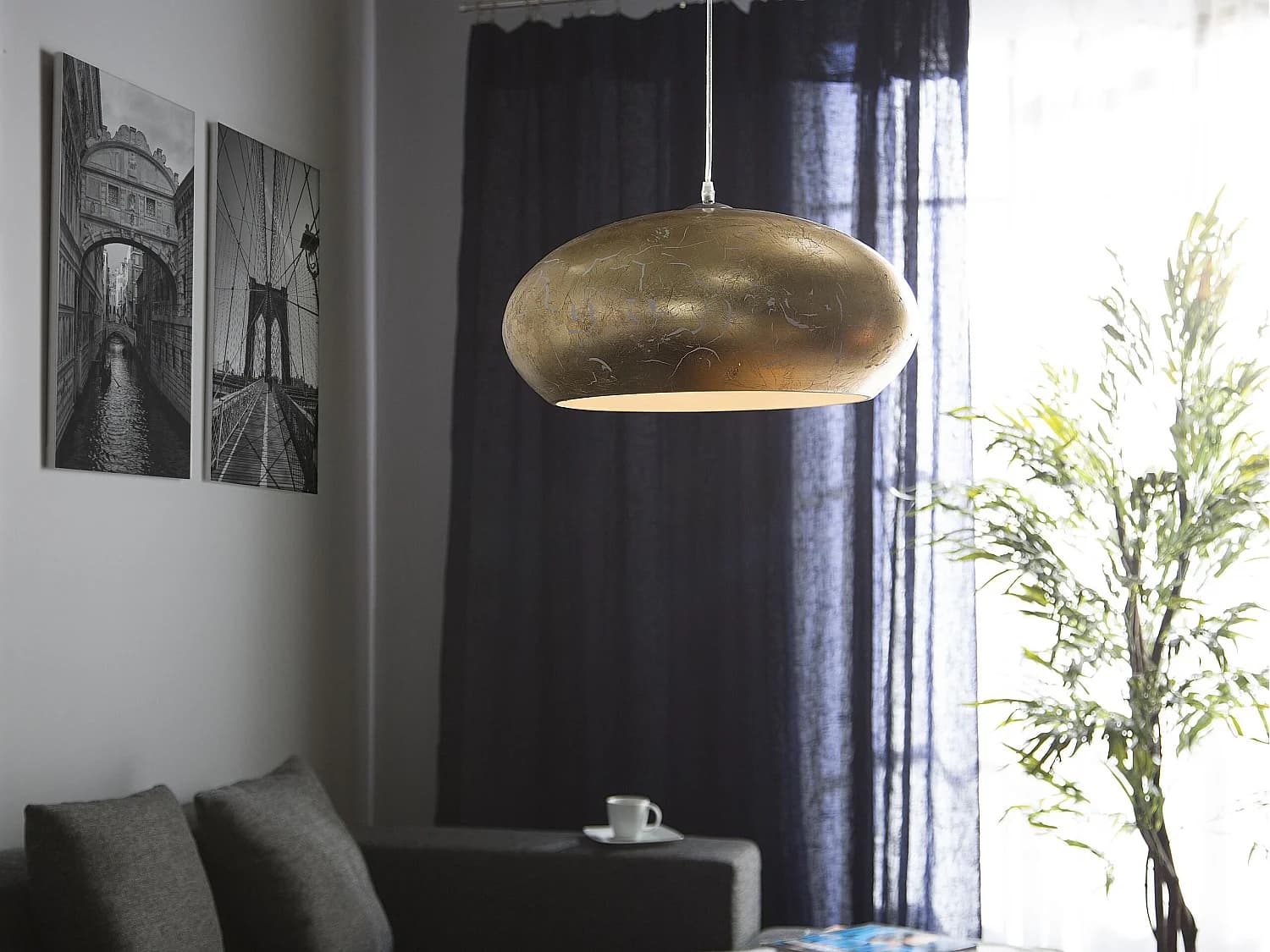 Lampe suspension LIMNATIS Métal Doré
