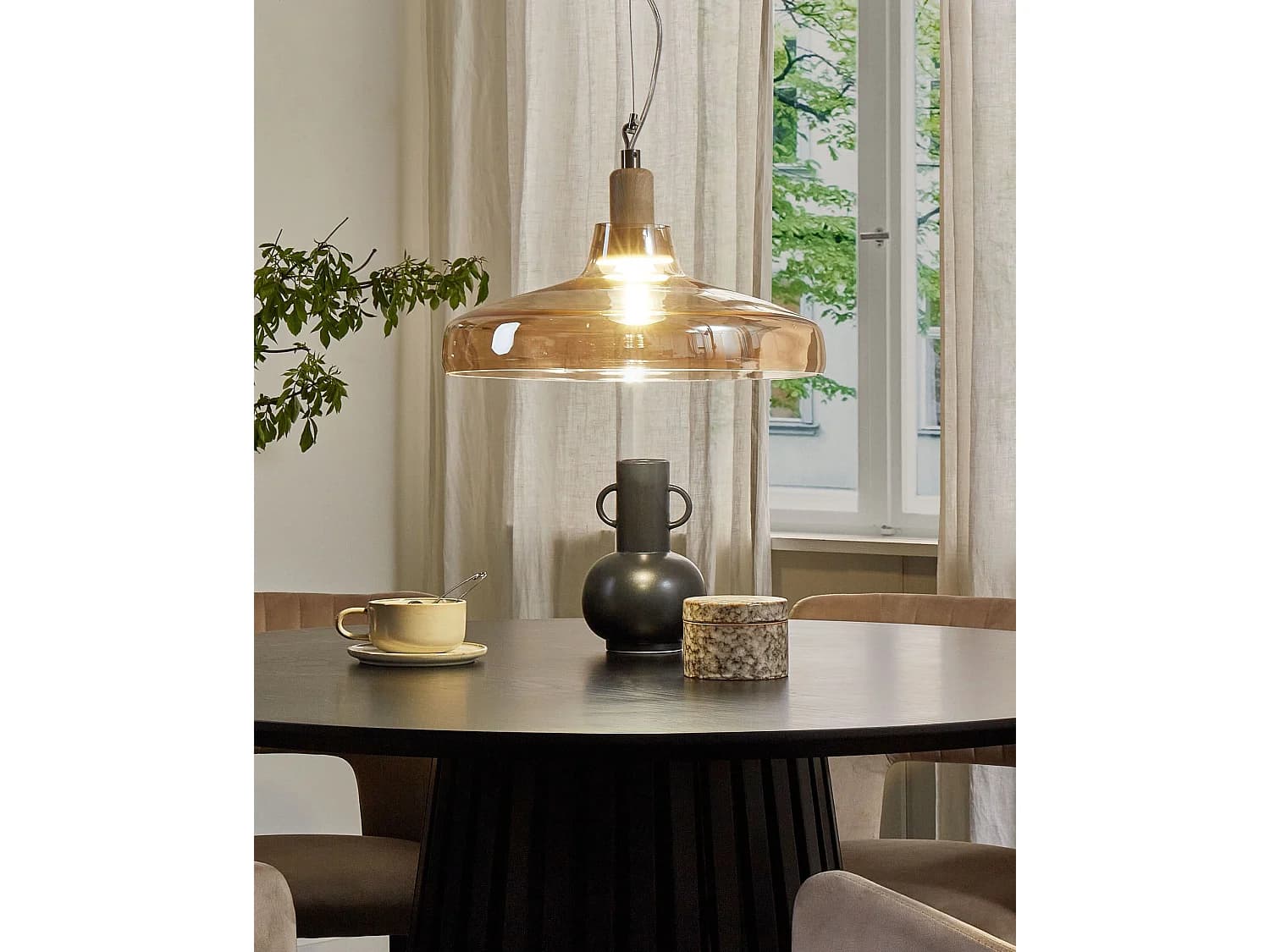 Lampe suspension ALIKOS Verre Doré