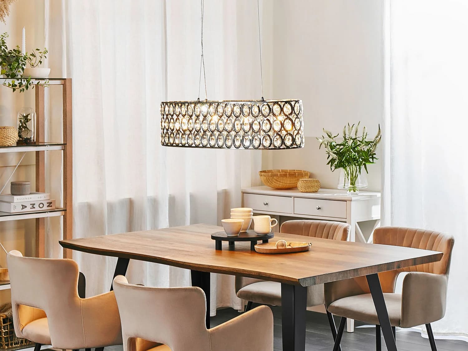 Lampe suspension TENNA Métal Argenté